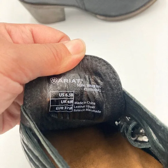 Ariat Dulce Black Leather Western Ankle Boots Buckle Detail Size 6.5‎ - Picture 9 of 15